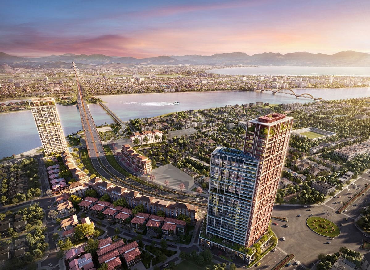 Phối cảnh minh họa tổ hợp Sun Cosmo Residence Da Nang.