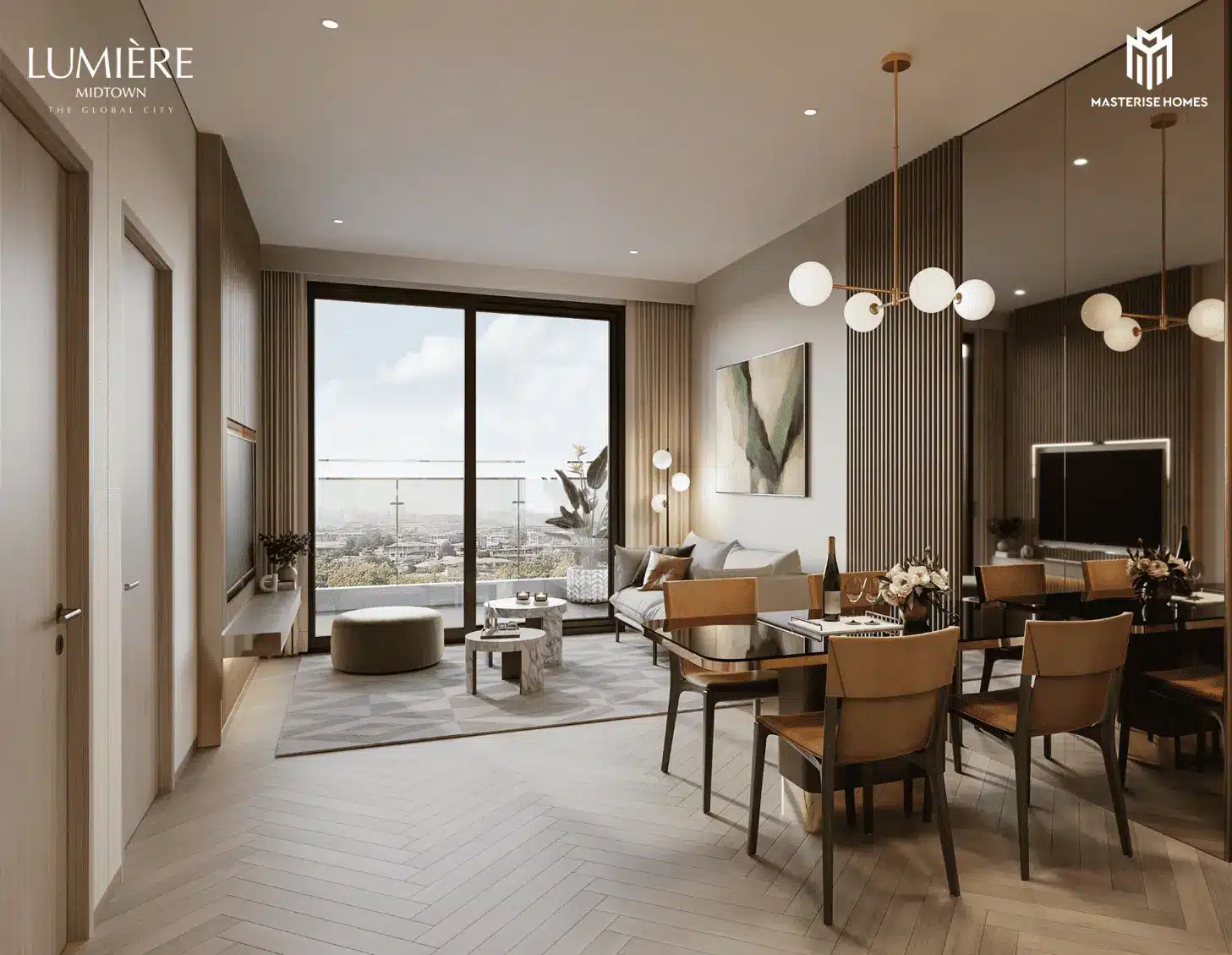 Không gian sống đẳng cấp tại LUMIÈRE Midtown kết hợp hoàn hảo giữa tiện ích và thiên nhiên.
