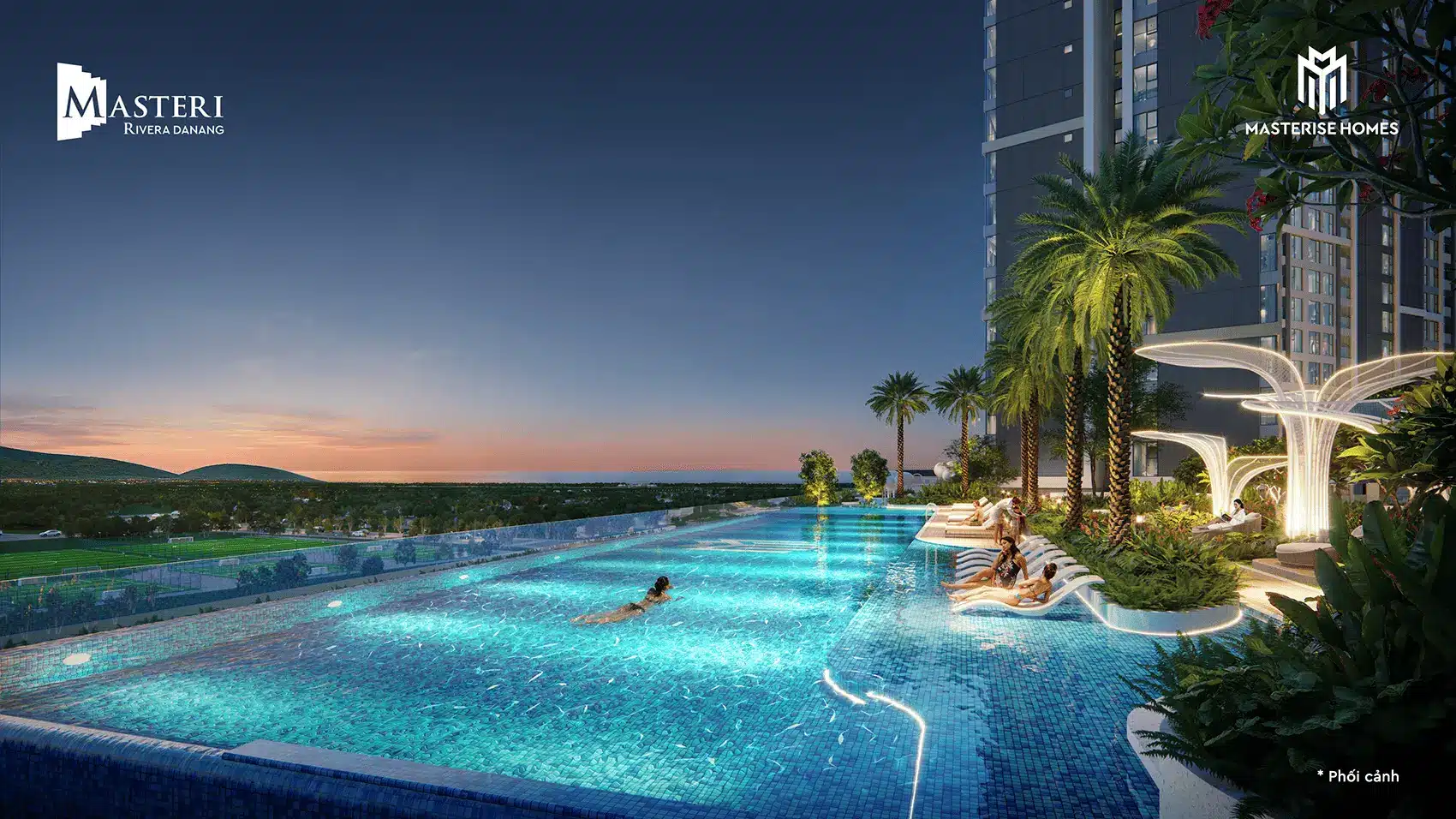 Tiện ích bể bơi resort cao cấp tại Masteri Rivera Đà Nẵng, tọa lạc giữa trung tâm thành phố đáng sống.