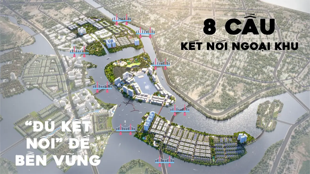 Charmora City – Khu đô thị ven sông tầm quốc tế với ba đảo lớn kết nối bền vững bằng cầu.